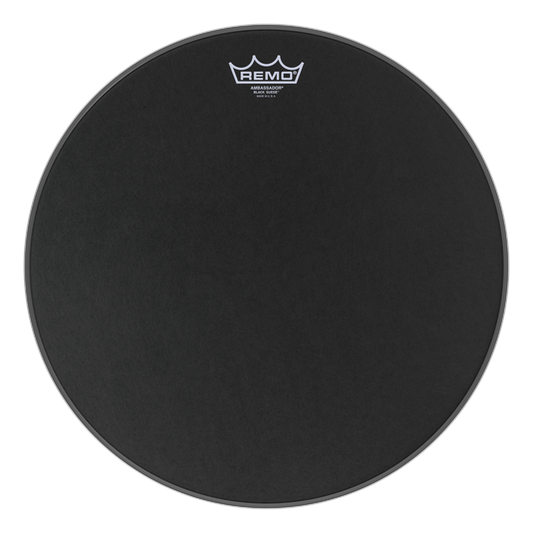 Remo Ambassador Black Suede 16"